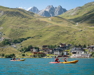 Kanufahren auf dem See von Tignes